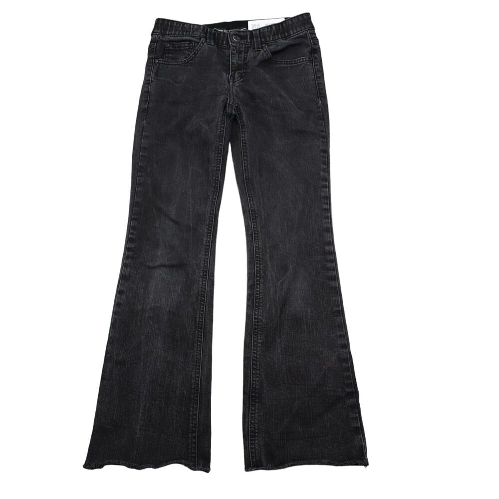 Guess Jeans Womens 26 Black Low Rise 5 Pocket Design Flat Front Flared Pants